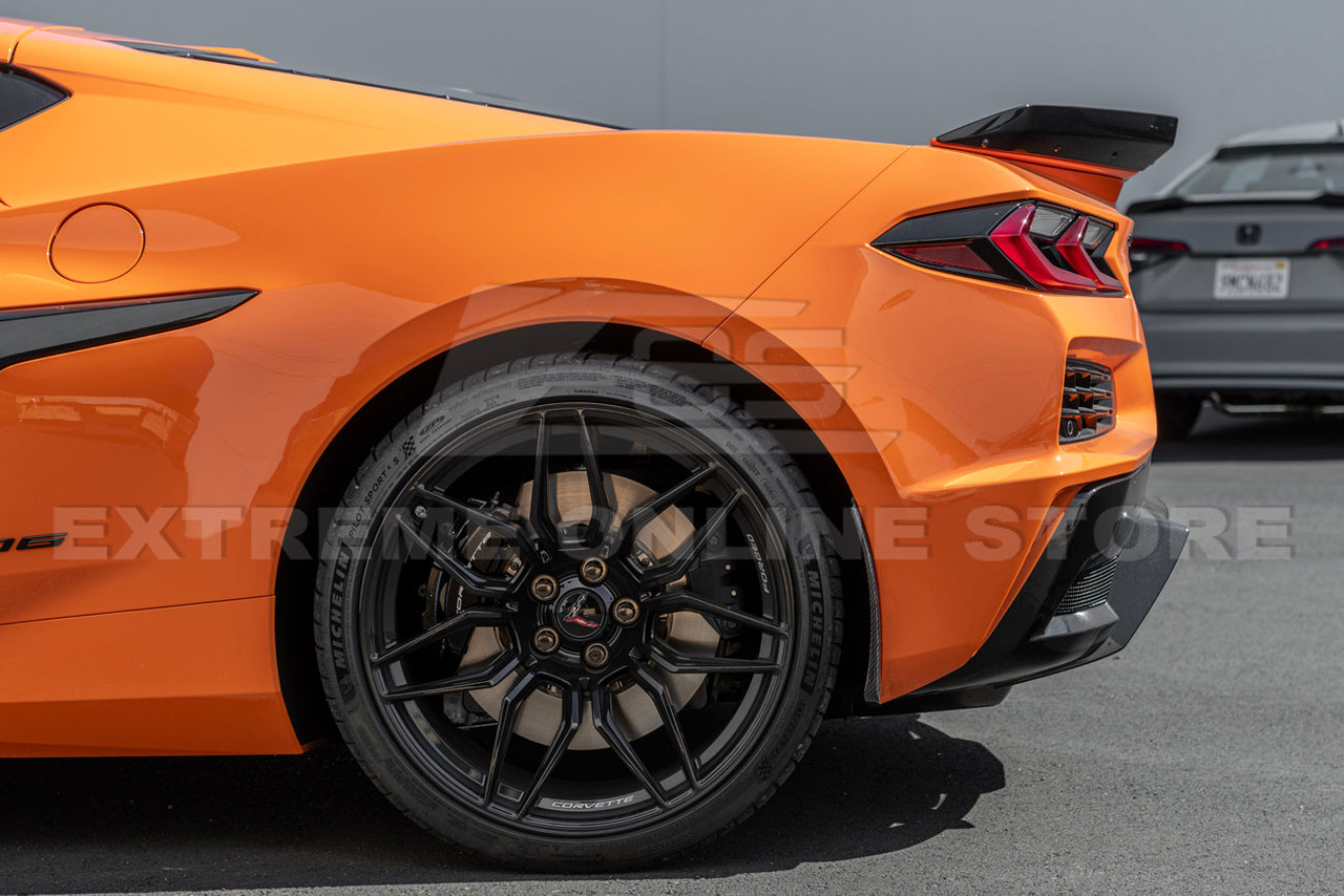 EOS Extended Splash Guards - Rear - Carbon Fiber - C8 Corvette Z06