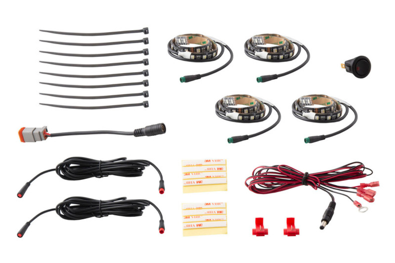 Diode Dynamics RGBW Footwell Strip Kit 4pc Multicolor - DD0443