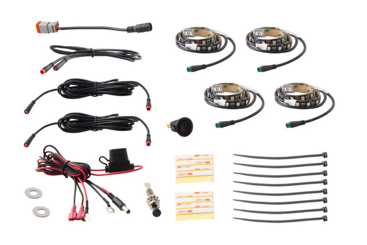 Diode Dynamics RGBW Engine Bay Strip Kit 4pc Multicolor - DD0444