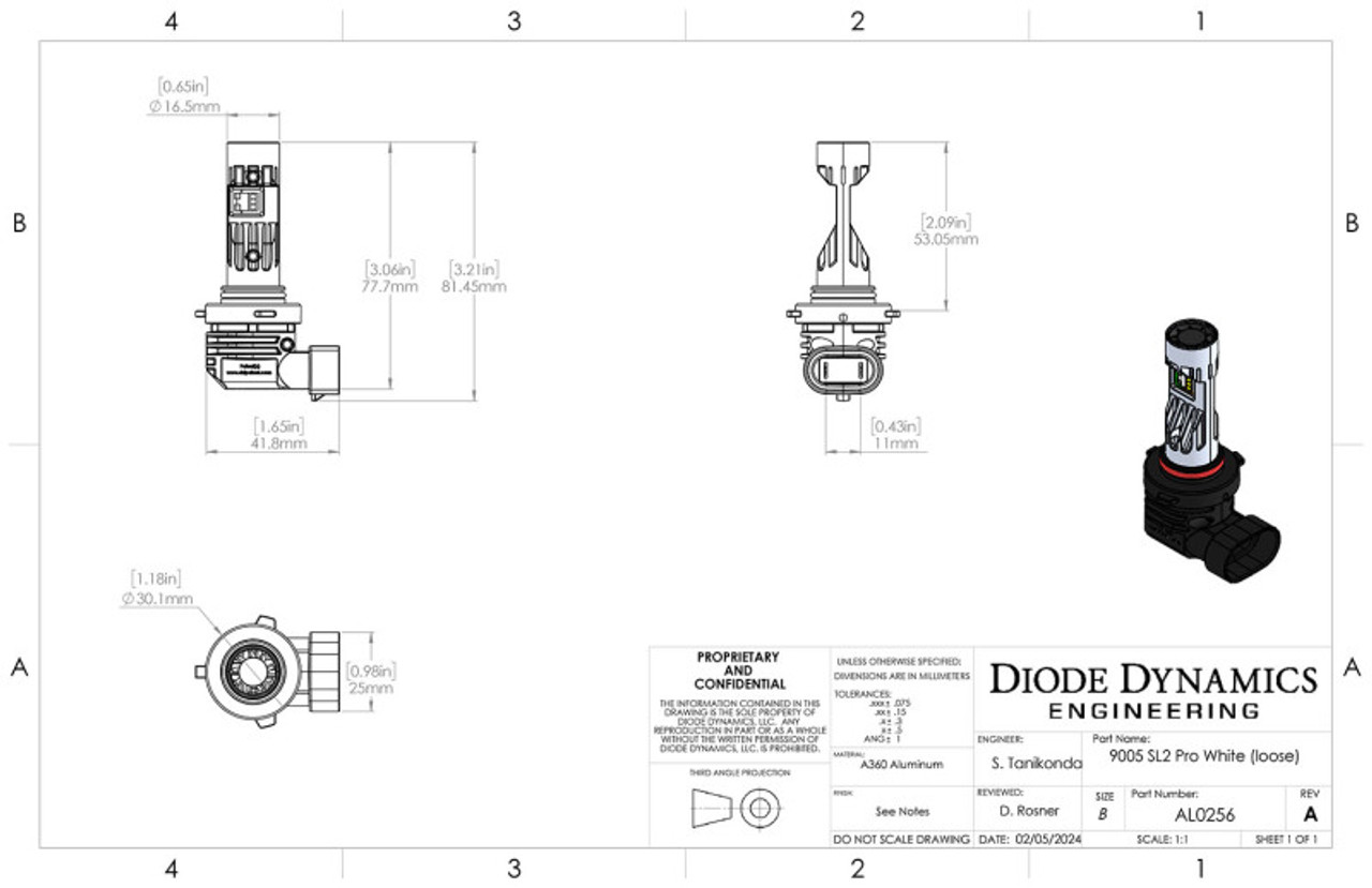 Diode Dynamics 9005/9011/H10 White SL2 Pro LED Bulb (one) - DD0481S