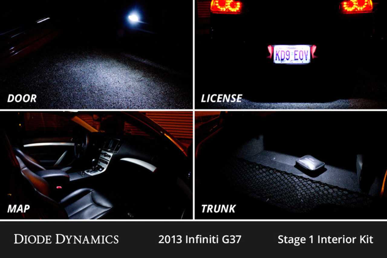 Diode Dynamics 07-15 Infiniti G37 Sedan Interior LED Kit Cool White Stage 1 - DD0527