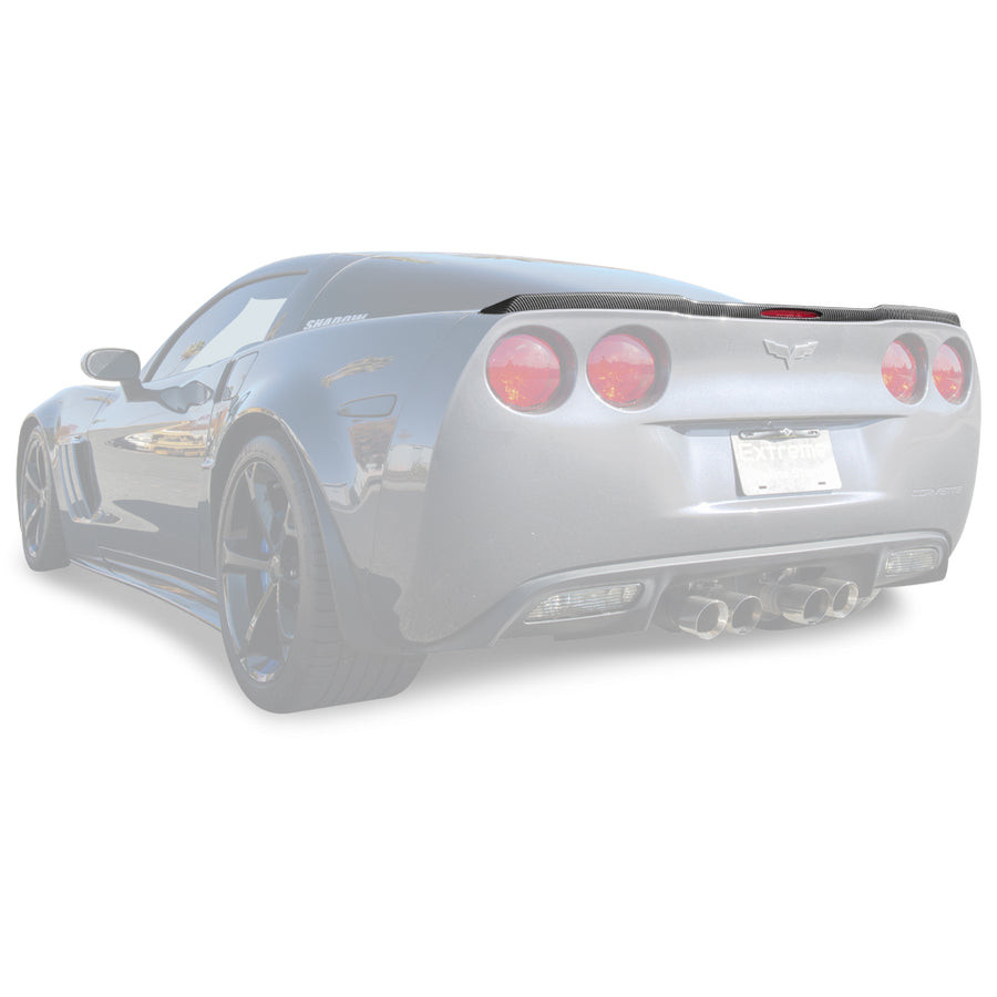 EOS ZR1 Rear Spoiler Hydro-Dipped Carbon - C6 Corvette Base / GS / Z06 (SPOILER-027-CFLK+HARDWARE)