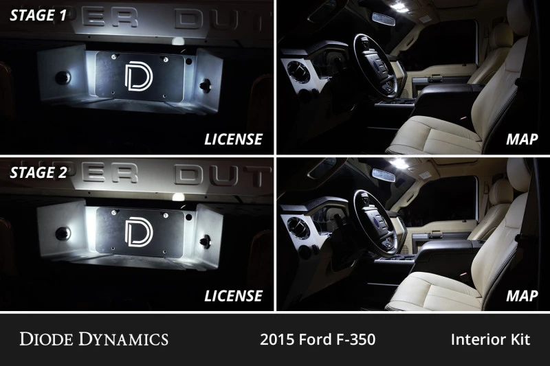 Diode Dynamics 08-16 d Super Duty F250/F350 Interior LED Kit Cool White Stage 1 - DD0599