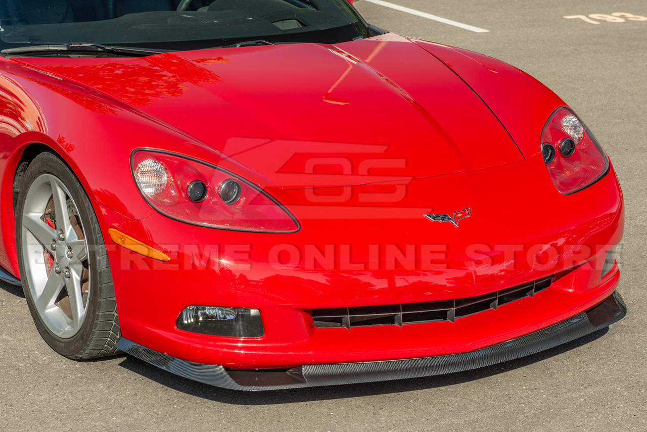 EOS ZR1 Style Front Splitter - Hydro-Dipped Carbon - C6 Corvette Base