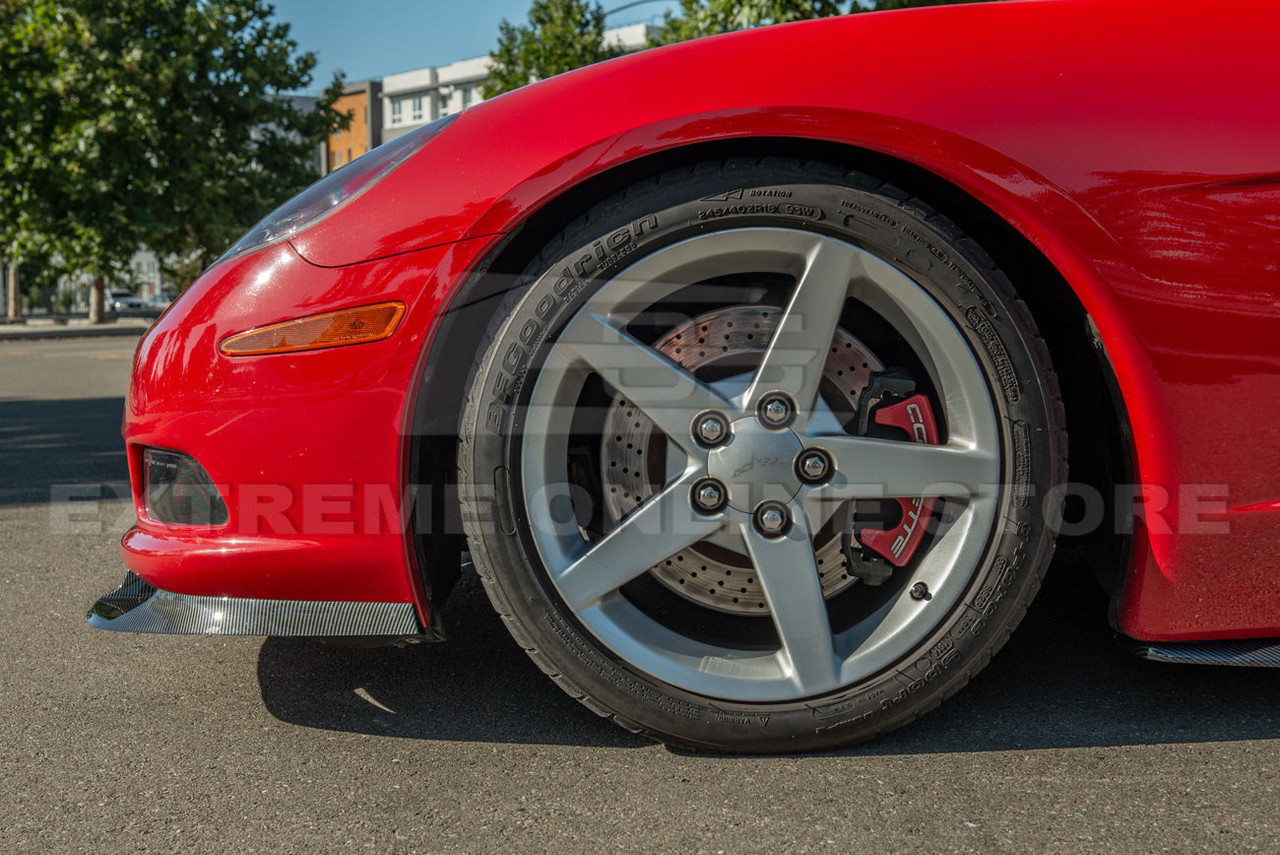 EOS ZR1 Style Front Splitter - Hydro-Dipped Carbon - C6 Corvette Base