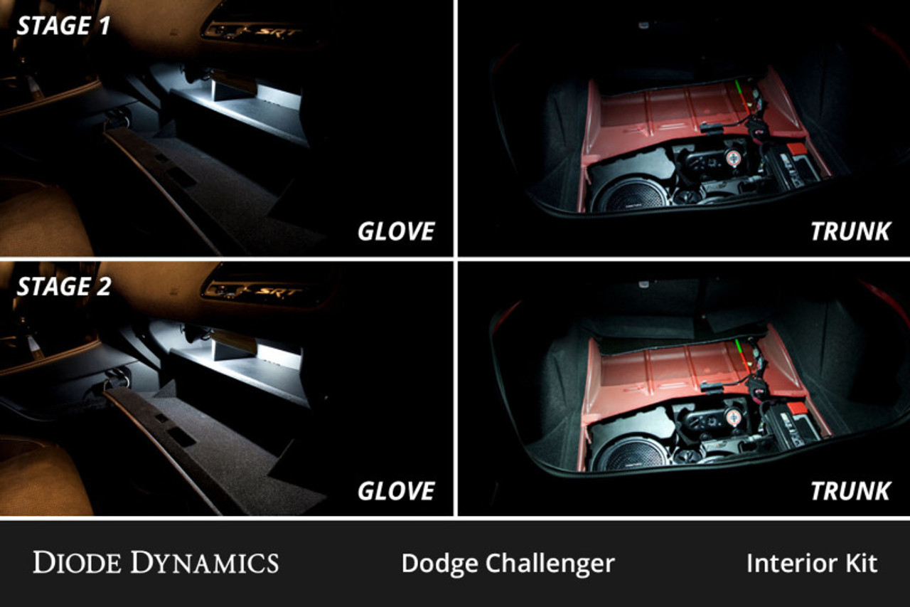 Diode Dynamics 09-14 Dodge Challenger Interior LED Kit Cool White Stage 2 - DD0624