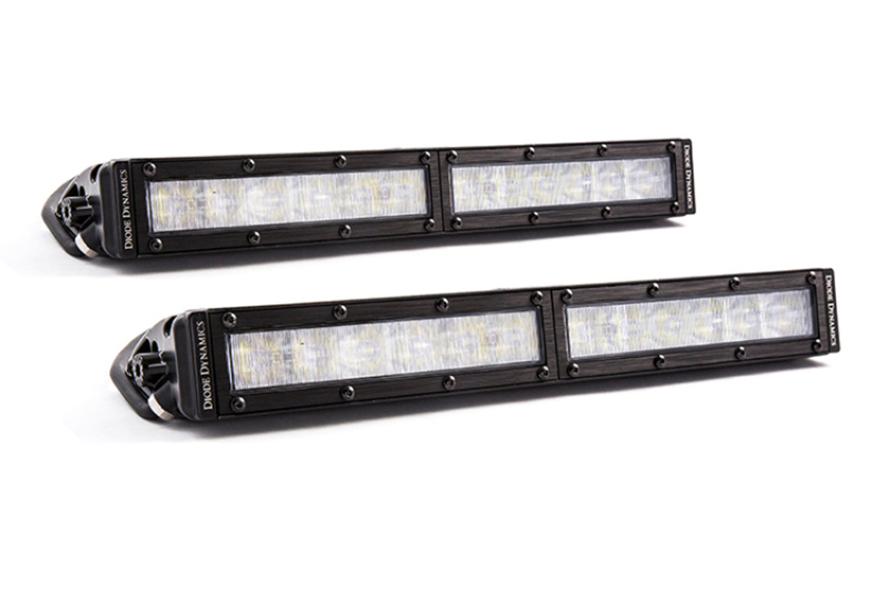 Diode Dynamics 12 In LED Light Bar Single Row Straight Clear Wide (Pair) Stage Series - DD5023P