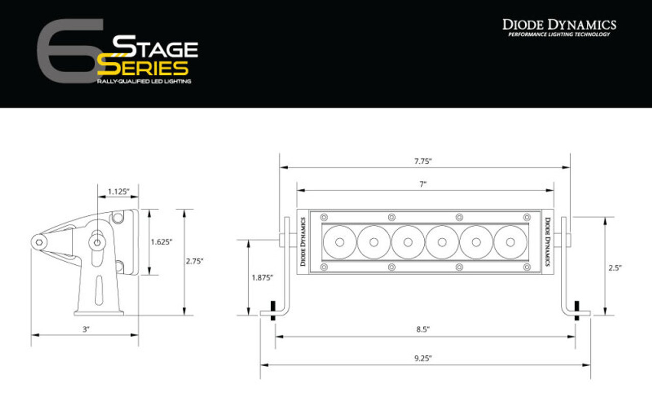 Diode Dynamics Ram 2013 Standard Stage Series 6 In Kit - White Wide - DD6013