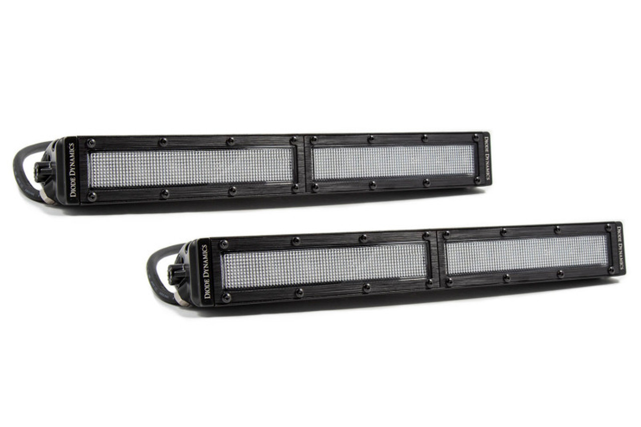 Diode Dynamics 12 In LED Light Bar Single Row Straight Clear Flood (Pair) Stage Series - DD6033P