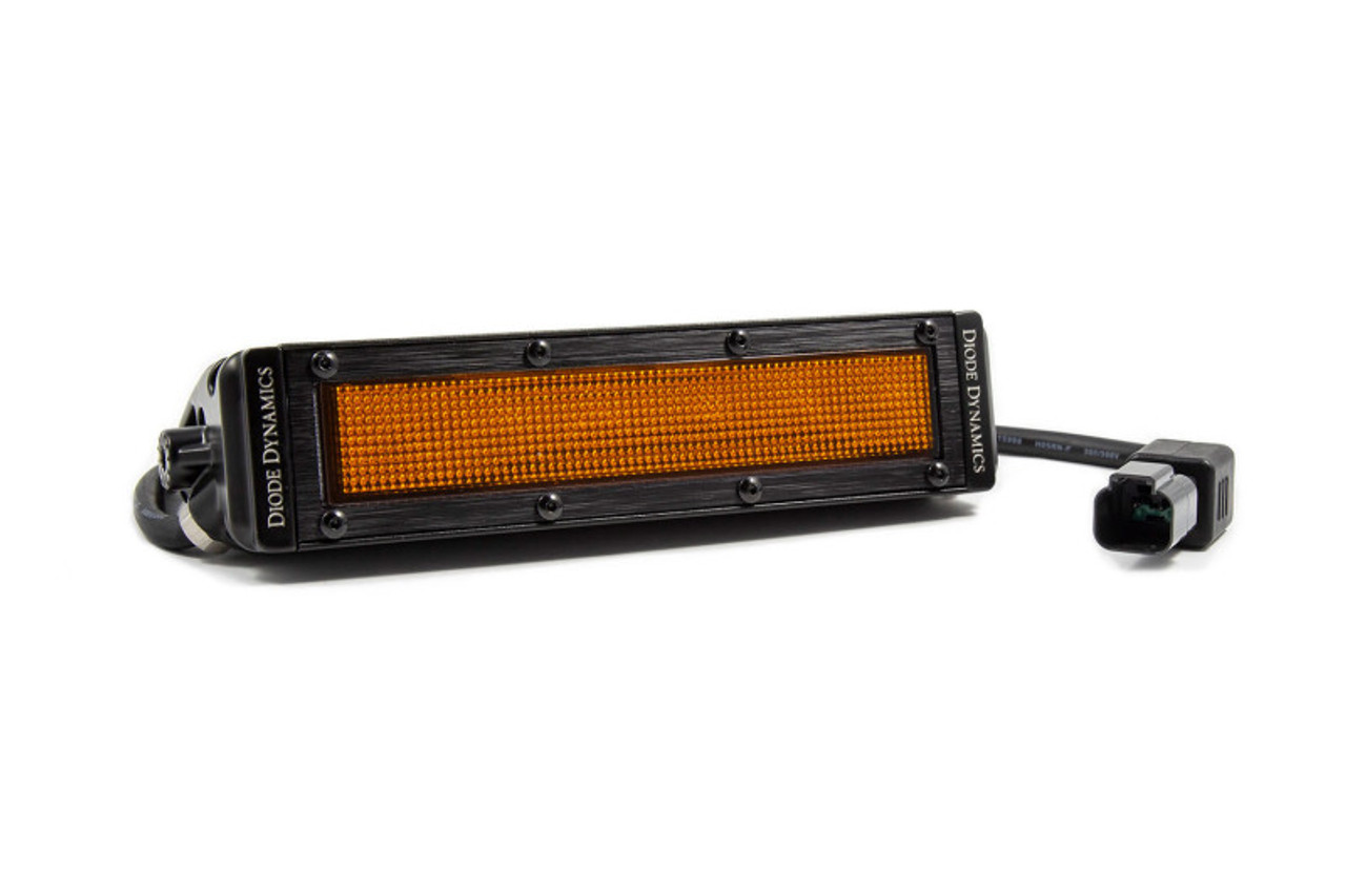 Diode Dynamics 6 In LED Light Bar - Amber Flood Stealth (Single) - DD6040S