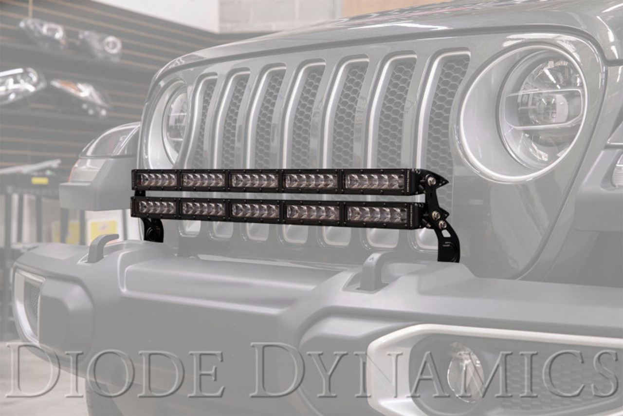 Diode Dynamics 18-21 Jeep JL Wrangler/Gladiator SS30 Bumper Bracket Kit - Amber Driving (Single) - DD6080