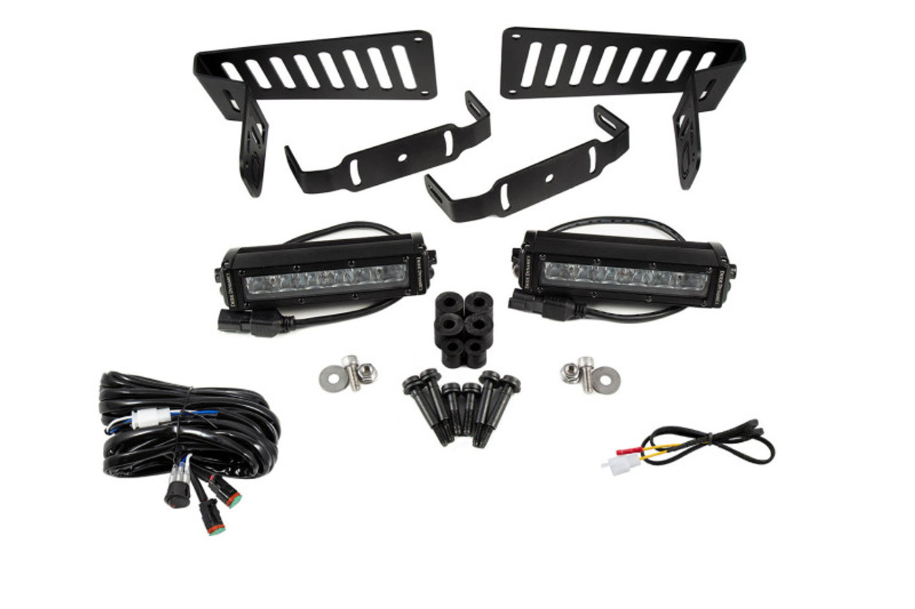 Diode Dynamics 18-21 Jeep JL Wrangler/Gladiator SS6 Cowl LED Bracket Kit - White Driving - DD6092