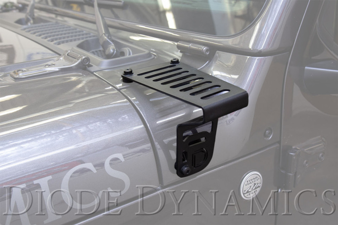 Diode Dynamics 18-21 Jeep JL Wrangler/Gladiator SS6 Cowl LED Bracket Kit - Amber Driving - DD6094
