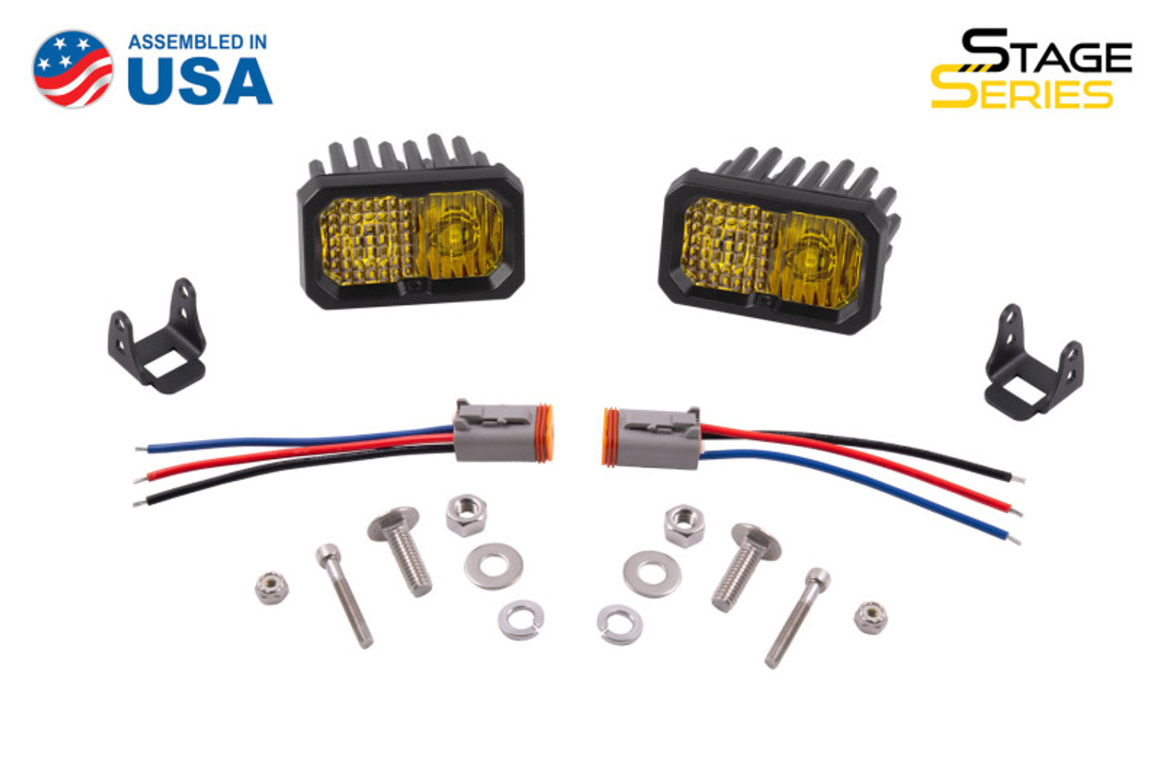 Diode Dynamics Stage Series 2 In LED Pod Pro - Yellow Driving Standard ABL (Pair) - DD6404P