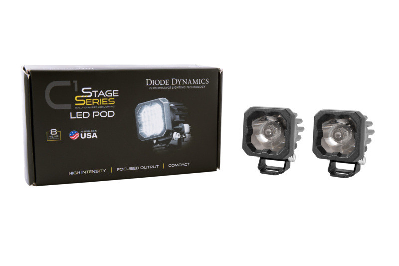 Diode Dynamics Stage Series C1 LED Pod Sport - White Flood Standard ABL (Pair) - DD6445P