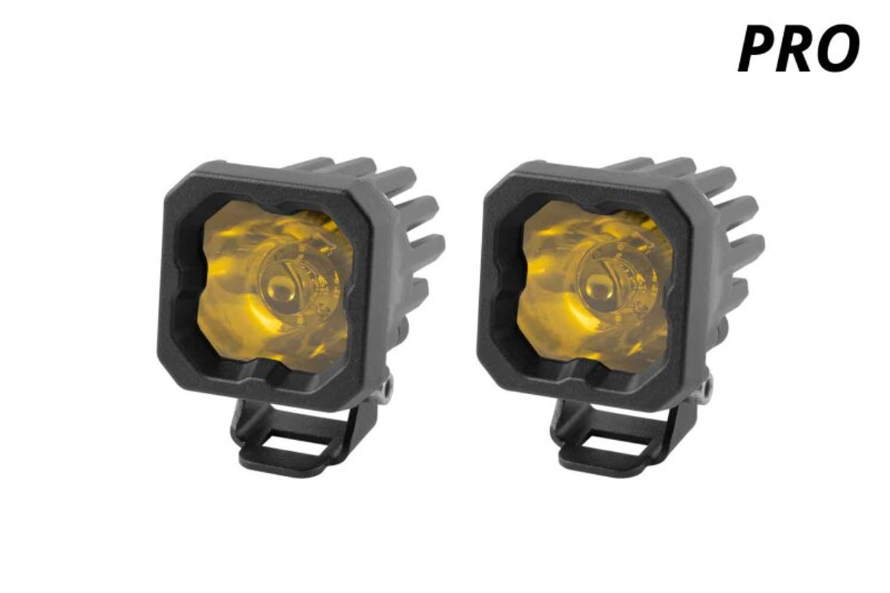 Diode Dynamics Stage Series C1 LED Pod Pro - Yellow Wide Standard ABL (Pair) - DD6458P