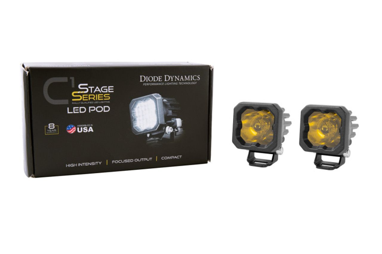 Diode Dynamics Stage Series C1 LED Pod Pro - Yellow Wide Standard ABL (Pair) - DD6458P