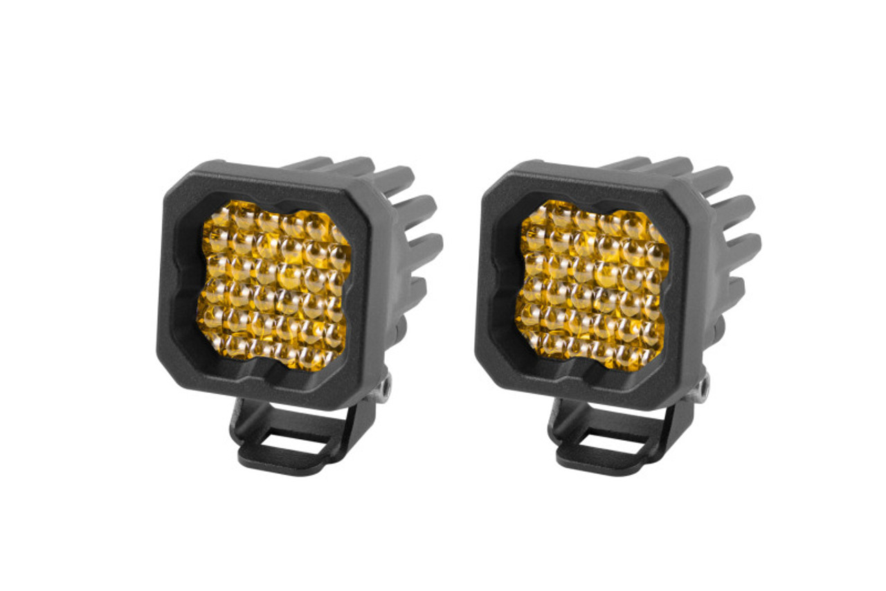 Diode Dynamics Stage Series C1 LED Pod Pro - Yellow Flood Standard ABL (Pair) - DD6463P