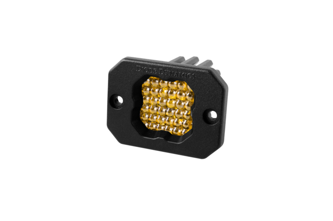 Diode Dynamics Stage Series C1 LED Pod Sport - Yellow Flood Flush ABL Each - DD6473S