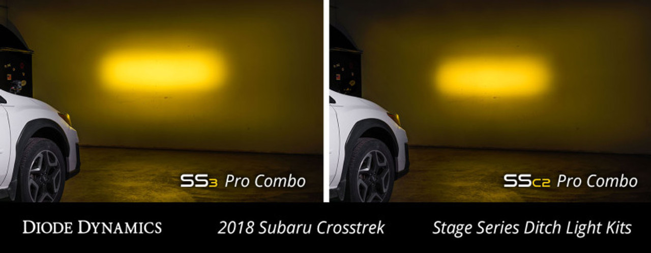 Diode Dynamics 18-21 Subaru Crosstrek Pro SS3 LED Ditch Light Kit - Yellow Combo - DD6561