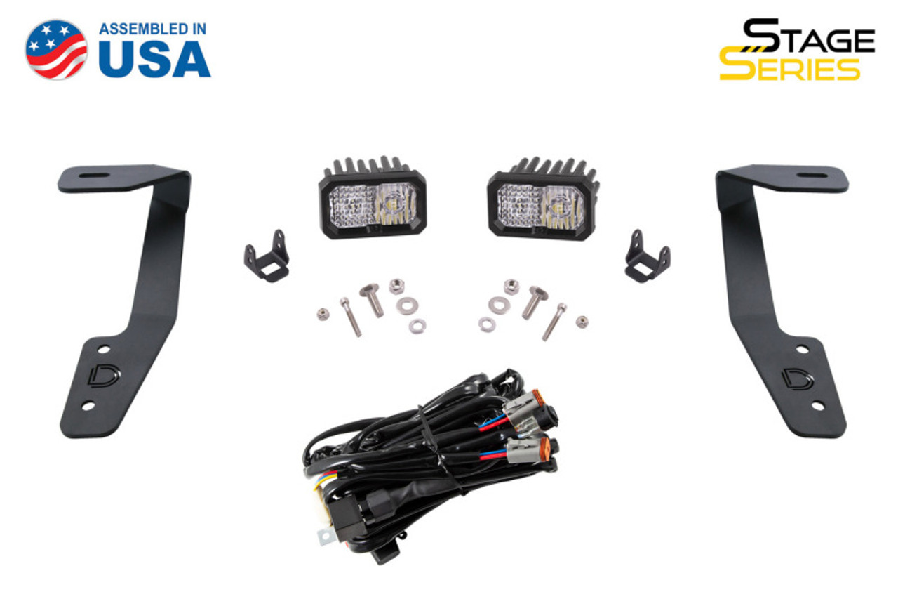 Diode Dynamics 18-21 Subaru Crosstrek Stage Series 2in LED Ditch Light Kit - Yellow Pro Combo - DD6565
