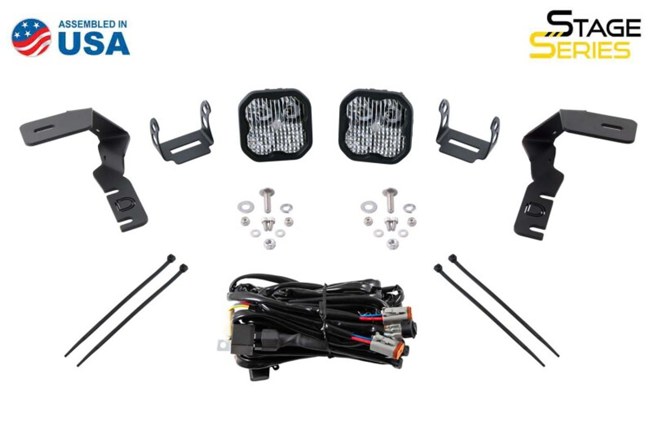 Diode Dynamics 19-21 Ford Ranger Stage Series 2in LED Ditch Light Kit - Yellow Pro Combo - DD6590