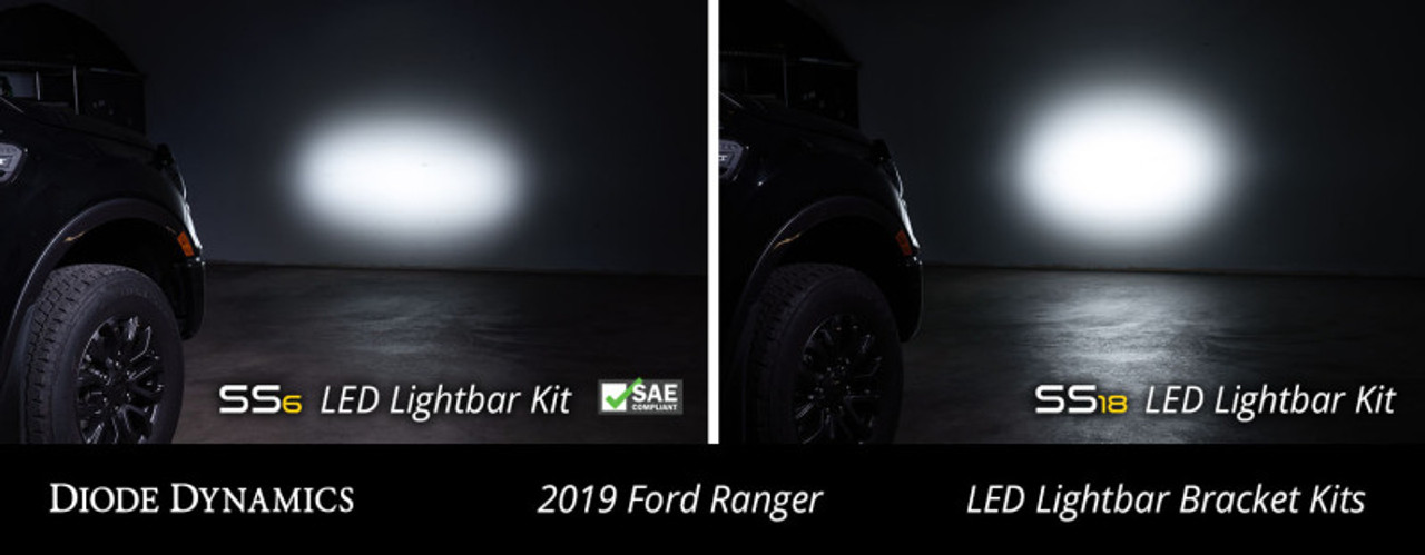 Diode Dynamics 19-21 Ford Ranger SS6 LED Lightbar Kit - Amber Driving - DD6594