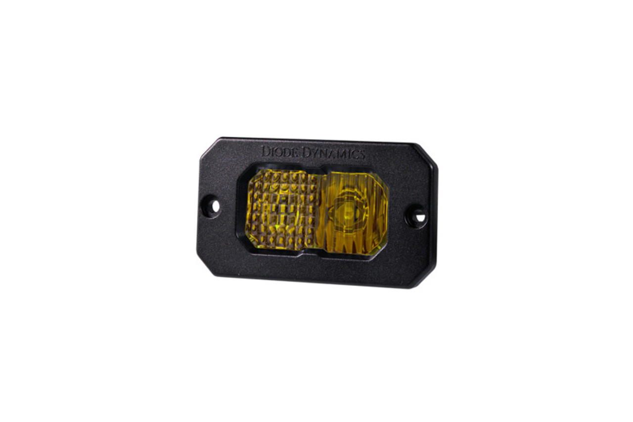 Diode Dynamics Stage Series 2in LED Pod Sport - Yellow Combo Flush ABL (Single) - DD6730S