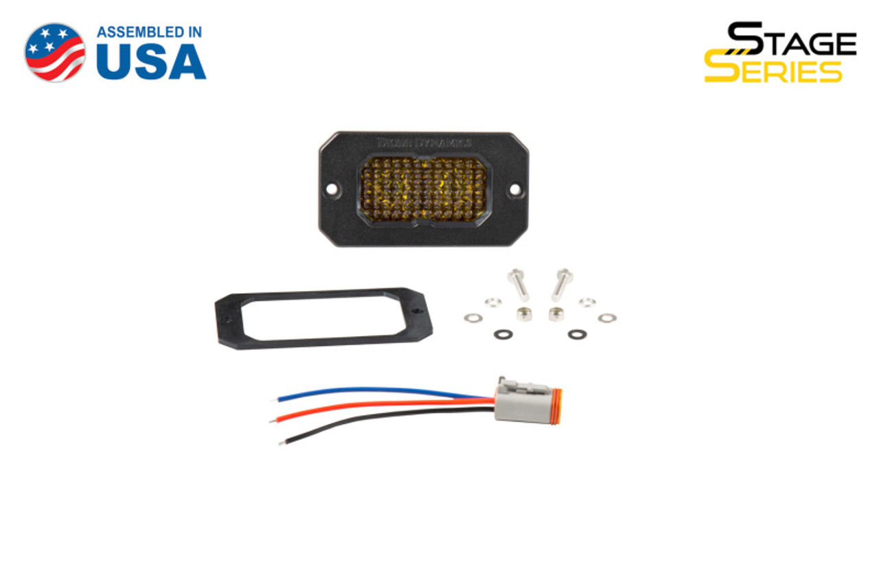 Diode Dynamics Stage Series 2in LED Pod Sport - Yellow Combo Flush ABL (Single) - DD6730S