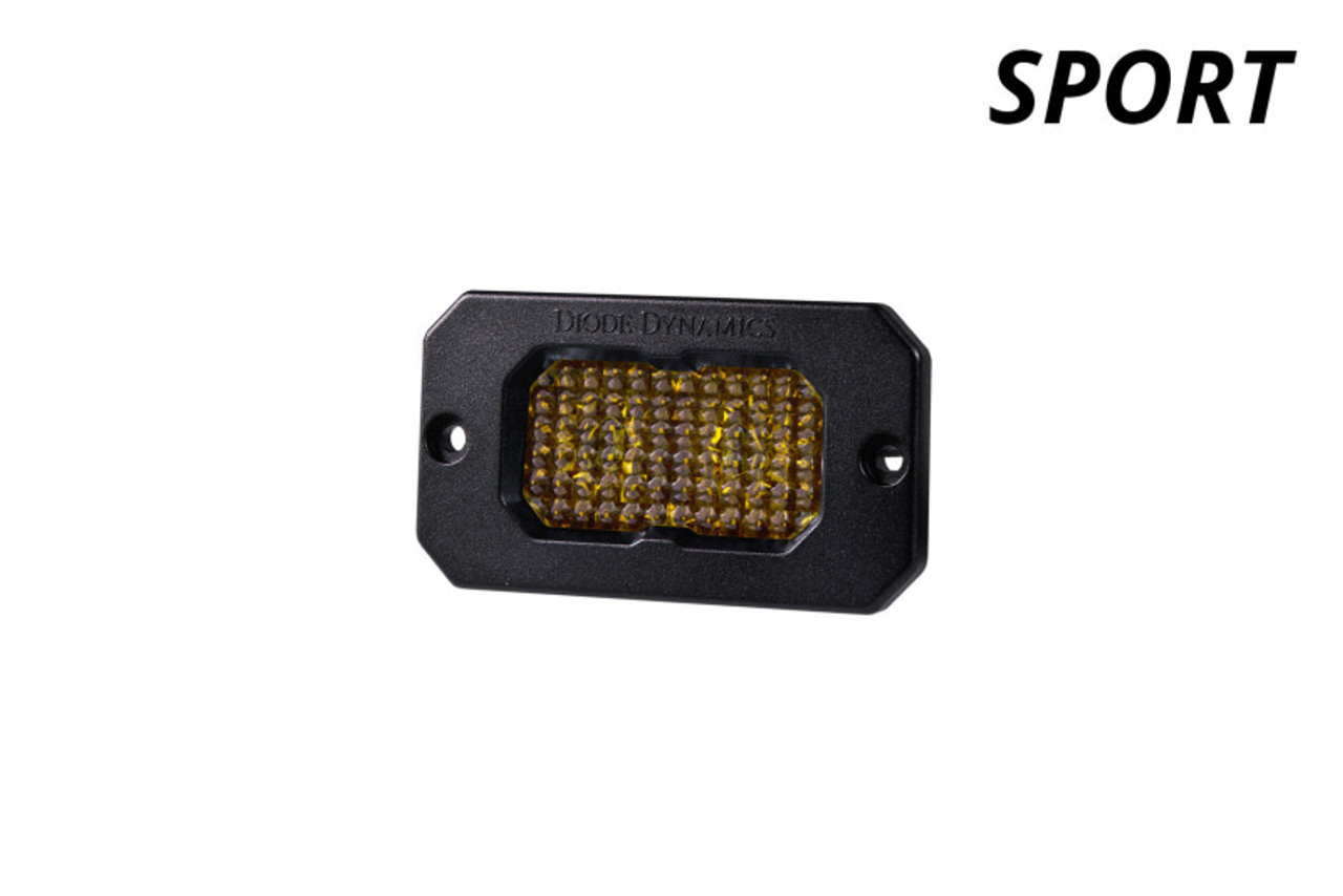 Diode Dynamics Stage Series 2in LED Pod Sport - Yellow Combo Flush ABL (Single) - DD6730S