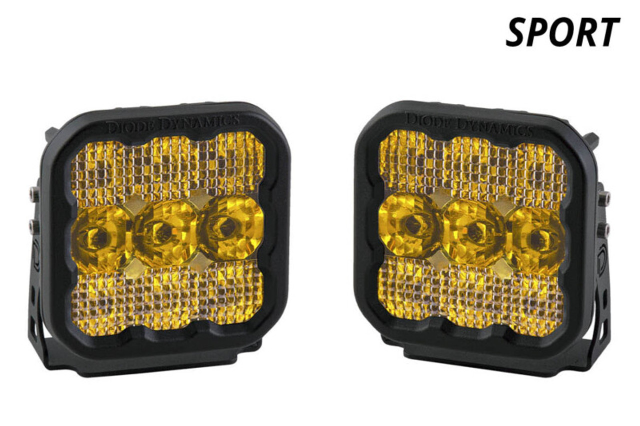 Diode Dynamics SS5 LED Pod Sport - Yellow Flood (Pair) - DD6773P