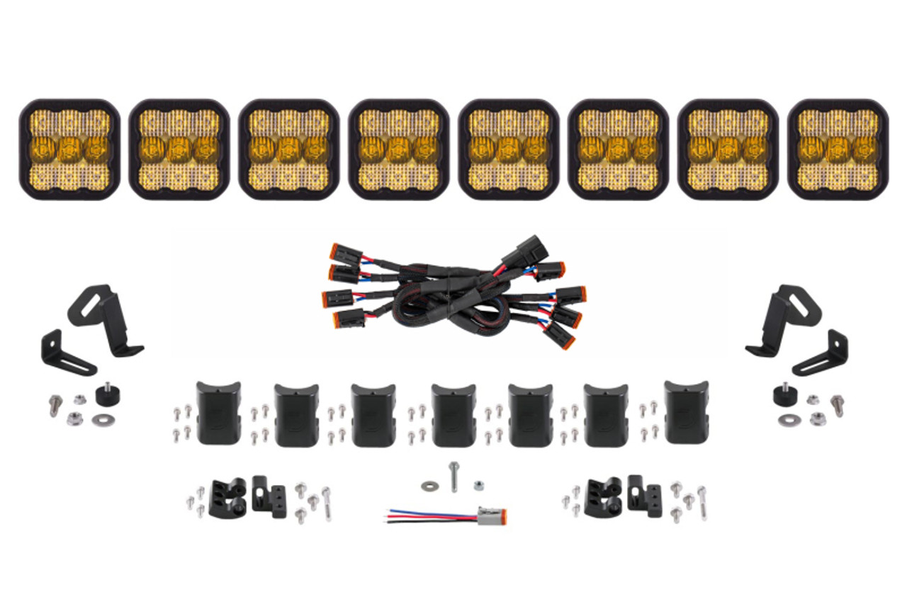 Diode Dynamics SS5 Sport Universal CrossLink 8-Pod Lightbar - Yellow Combo - DD6803