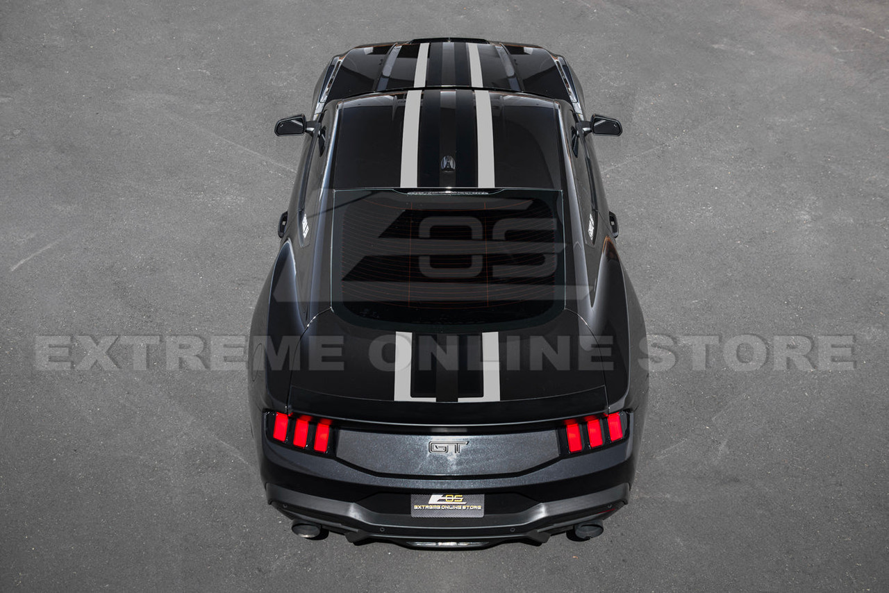 EOS Hood & Body Decal - Matte Gray w. Black Stripe - 2024+ Mustang S650