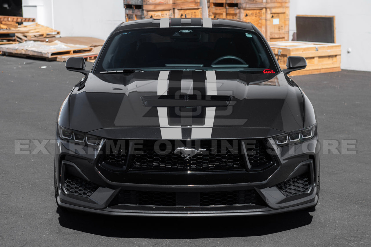 EOS Hood & Body Decal - Matte Gray w. Black Stripe - 2024+ Mustang S650