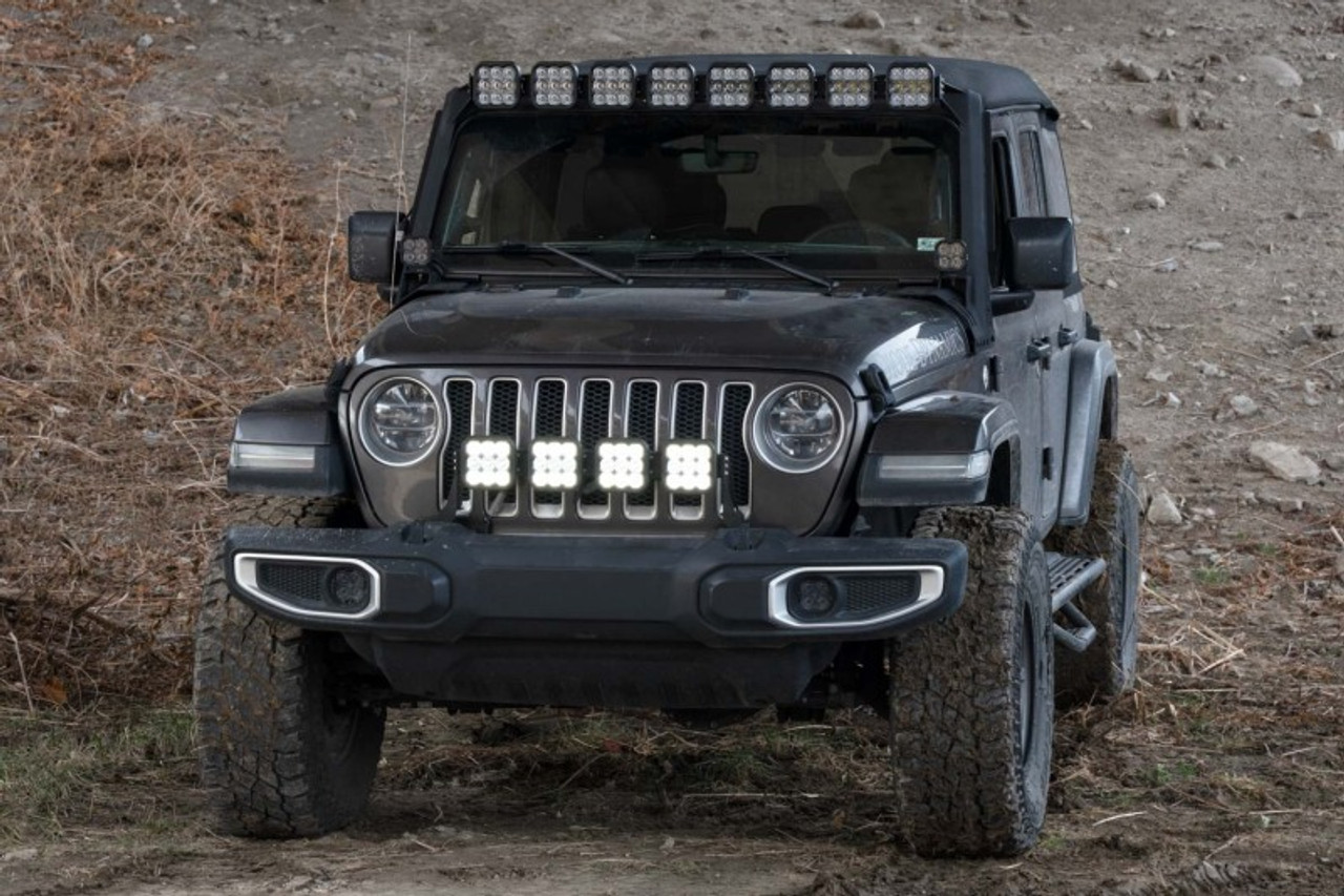 Diode Dynamics Jeep JL SS5 4-Pod CrossLink Grille Lightbar Kit Sport - Yellow Combo - DD6827