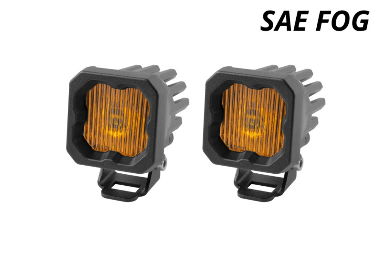 Diode Dynamics Stage Series C1 LED Pod - Yellow SAE Fog Standard ABL (Pair) - DD6848P