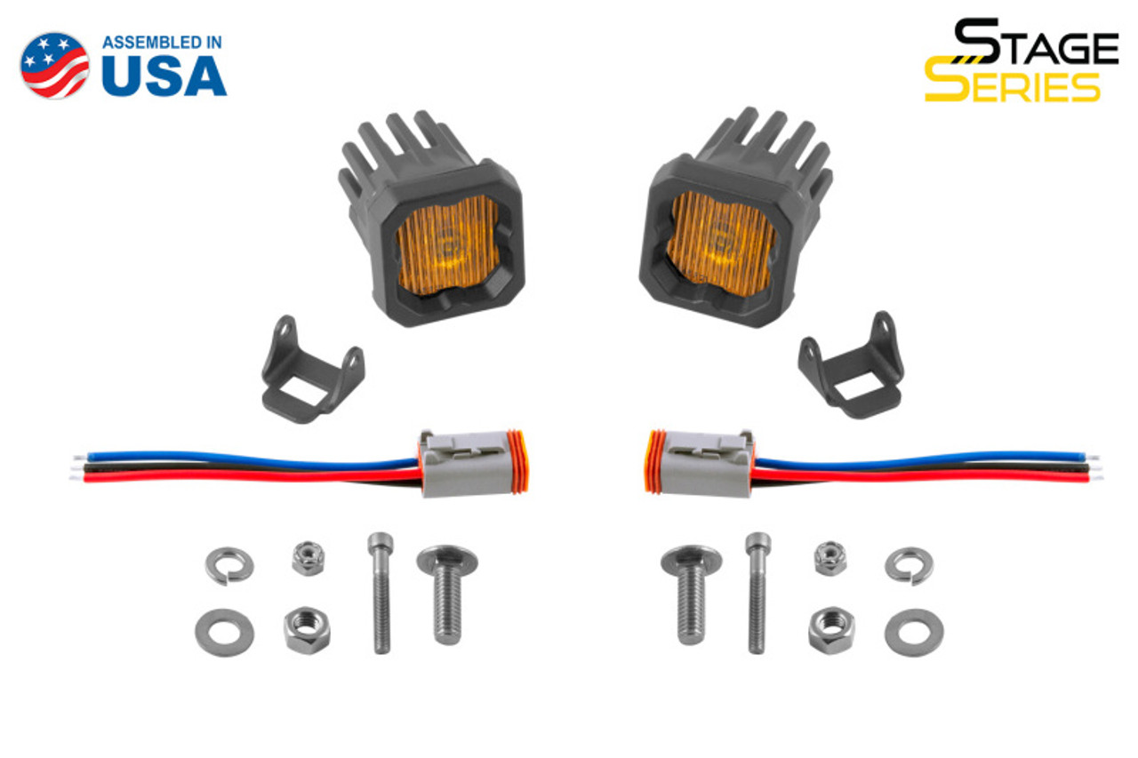 Diode Dynamics Stage Series C1 LED Pod - Yellow SAE Fog Standard ABL (Pair) - DD6848P