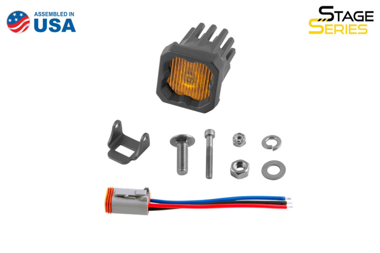 Diode Dynamics Stage Series C1 LED Pod - Yellow SAE Fog Standard ABL Each - DD6848S