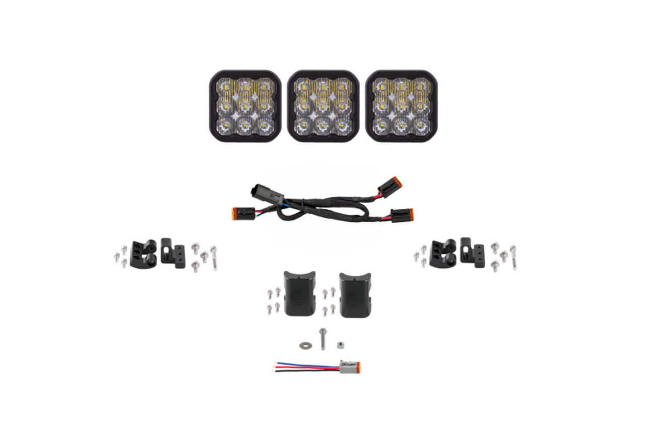 Diode Dynamics SS5 Sport Universal CrossLink 3-Pod Lightbar - White Driving - DD7204