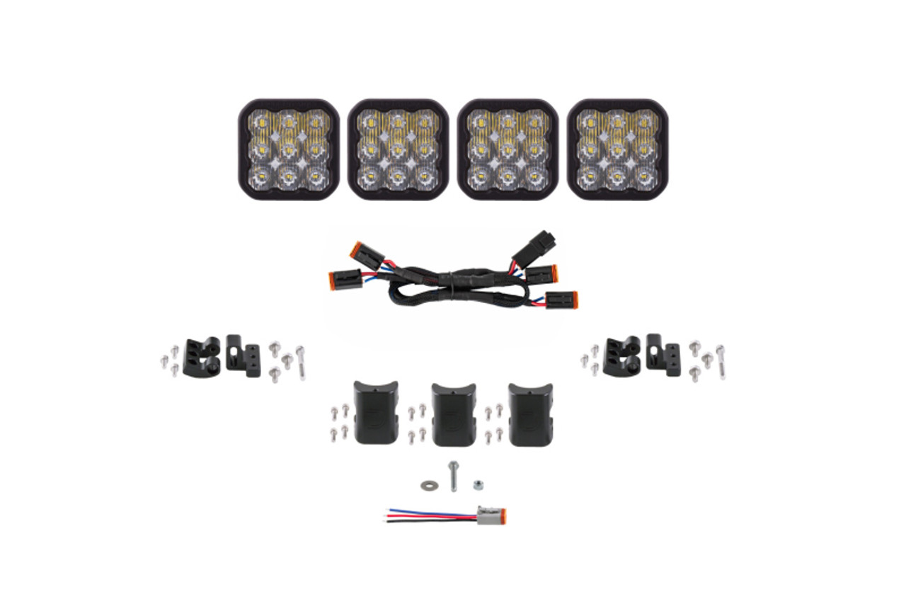 Diode Dynamics SS5 Sport Universal CrossLink 4-Pod Lightbar - White Driving - DD7206