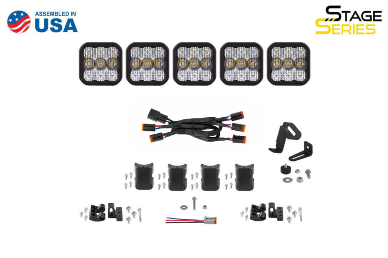 Diode Dynamics SS5 Sport Universal CrossLink 5-Pod Lightbar - Yellow Driving - DD7209