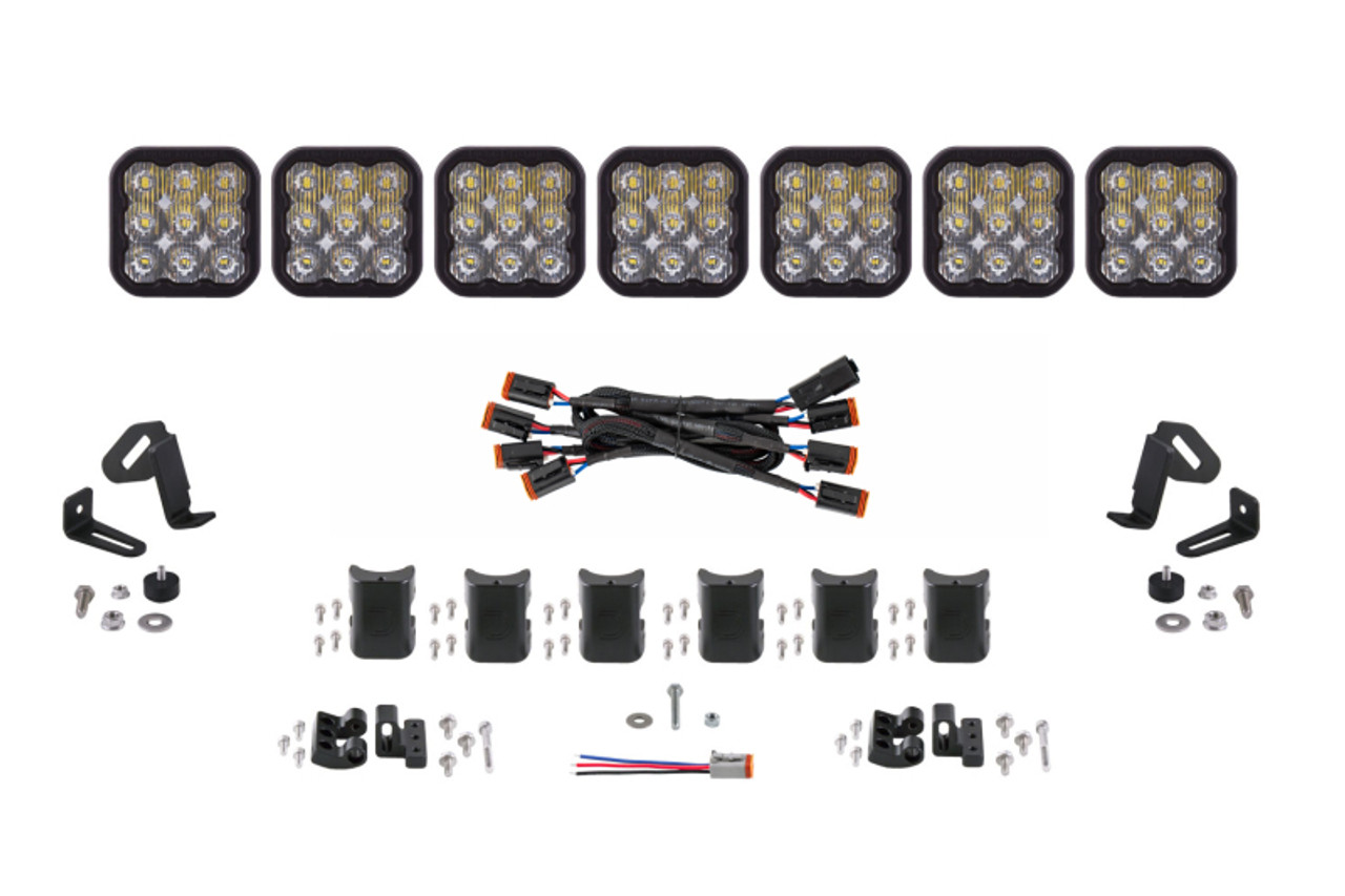 Diode Dynamics SS5 Sport Universal CrossLink 7-Pod Lightbar - White Driving - DD7212