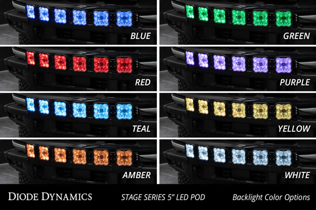 Diode Dynamics Bronco SS5 6-Pod CrossLink Grille Lightbar Kit Sport - White Combo - DD7235