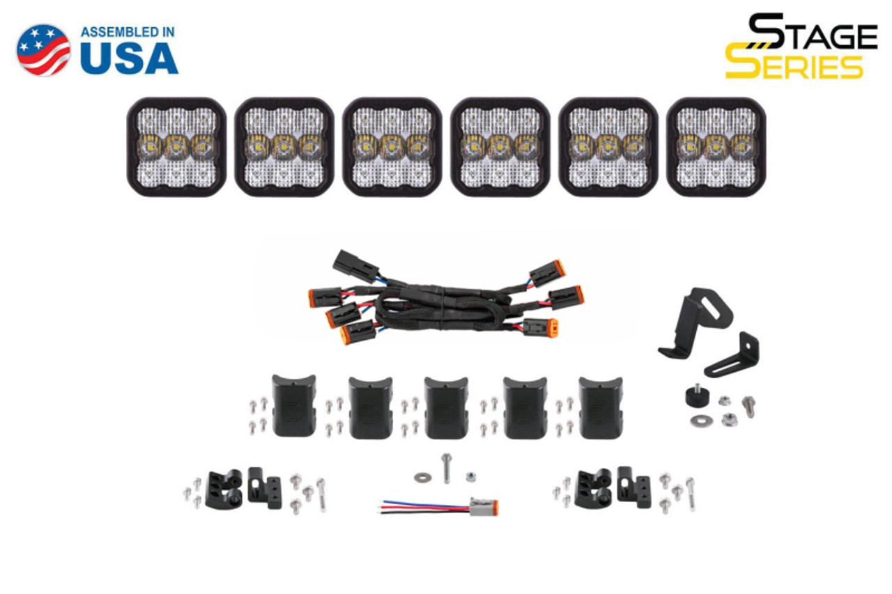 Diode Dynamics SS5 Pro Universal CrossLink 6-Pod Lightbar - White Combo - DD7244