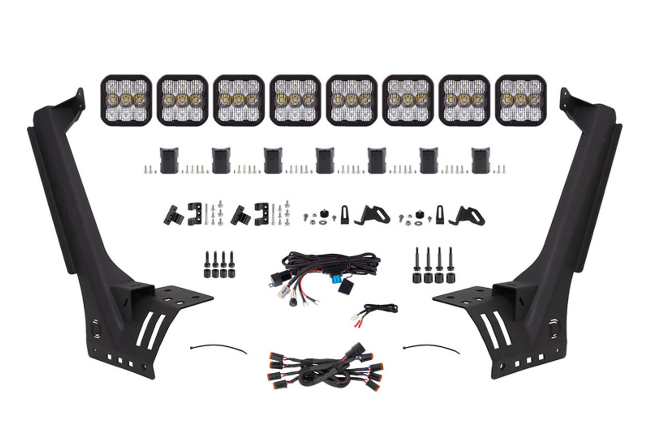 Diode Dynamics Jeep JL SS5 Pro CrossLink Windshield - White Combo Lightbar Kit - DD7262
