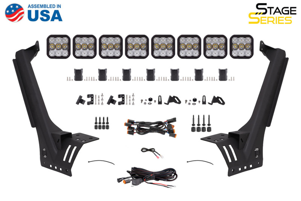 Diode Dynamics Jeep JL SS5 Pro CrossLink Windshield - White Combo Lightbar Kit - DD7262