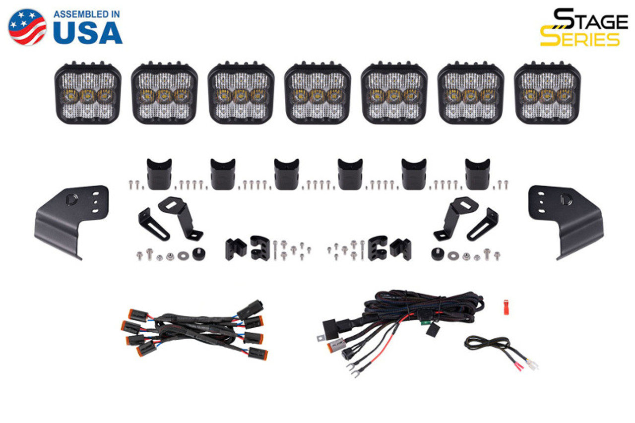 Diode Dynamics Bronco SS5 Pro CrossLink Windshield - White Combo Lightbar Kit - DD7264
