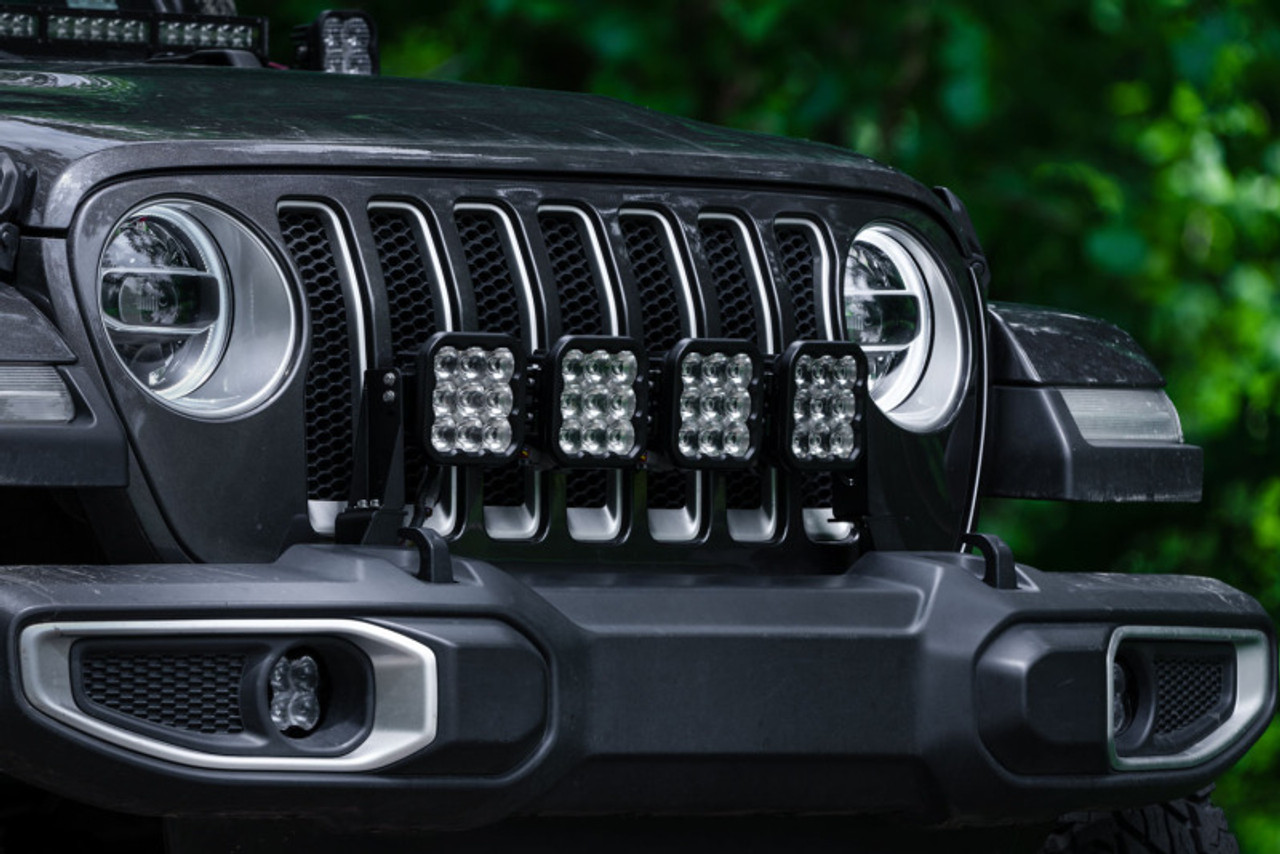 Diode Dynamics Jeep JL SS5 4-Pod CrossLink Grille Lightbar Kit Pro - Yellow Combo - DD7269