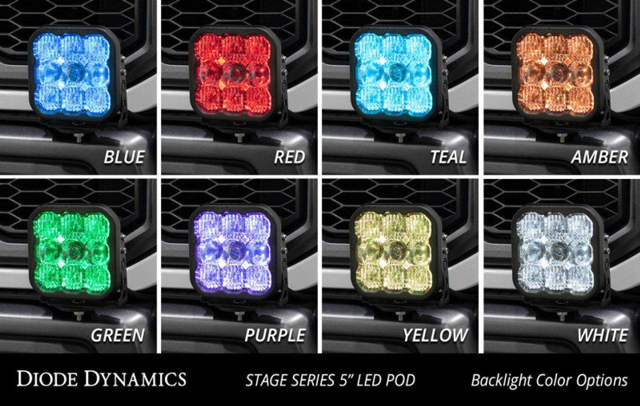 Diode Dynamics 17-20 Ford Raptor SS5 Bumper LED Pod Light Kit Sport - White Driving - DD7346