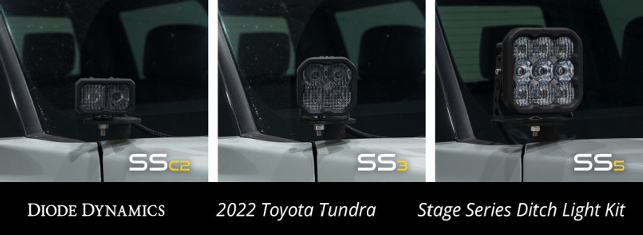 Diode Dynamics 2022 Toyota Tundra SS5 Sport Stage Series Ditch Light Kit - White Combo - DD7397